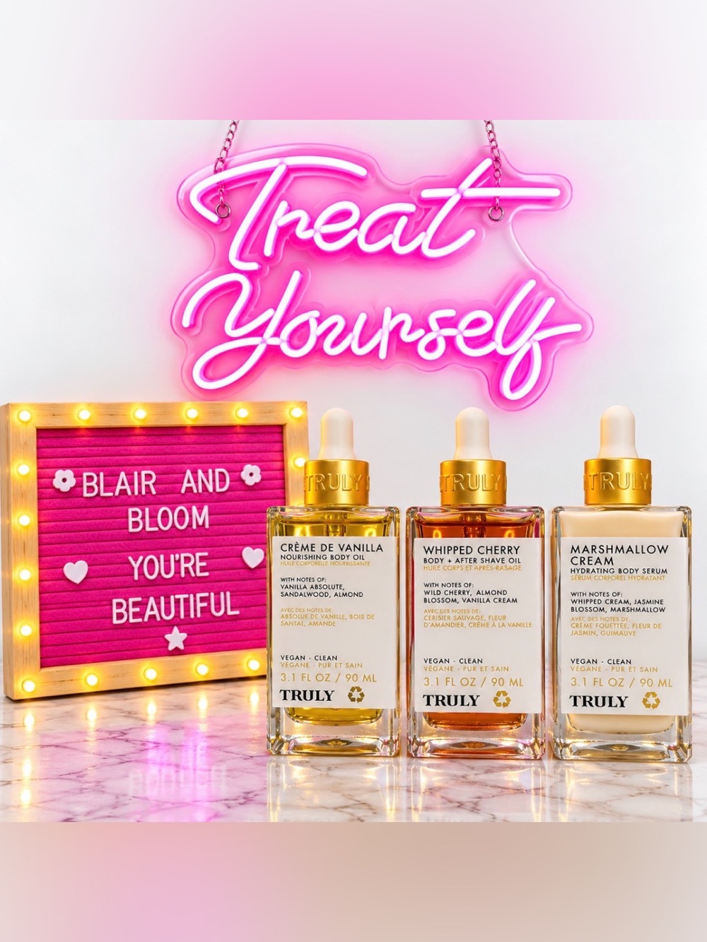 Truly Beauty Creme De Vanilla, Whipped Cherry, + Marshmallow Cream Serum Bundle